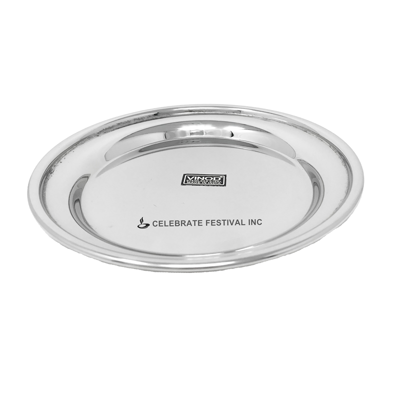 Stainless Steel Plate/ Thali - 7" - By Celebrate Festival Inc