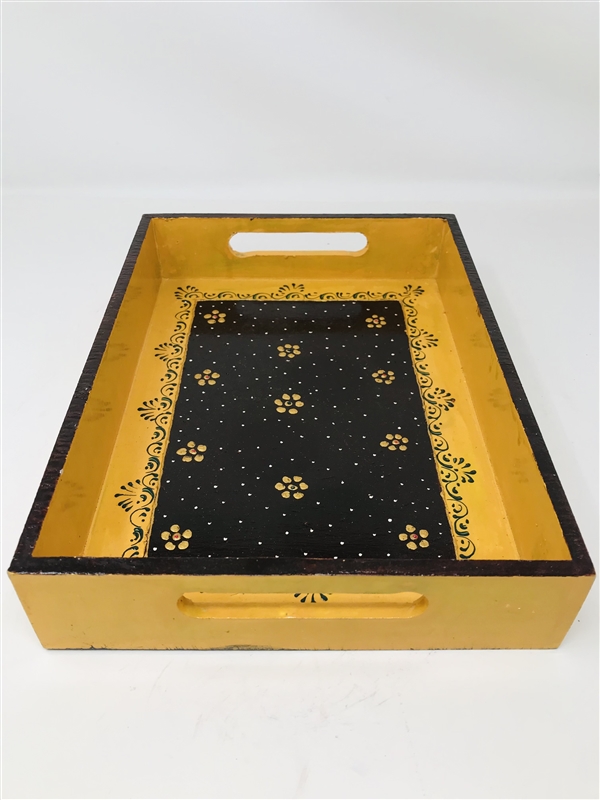 Serving Tray - Beautifully Hand Painted with traditional Rajasthani/ Mughal art - by Celebrate Festival Inc