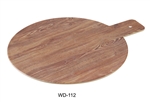 Yanco WD-112 Round Wooden Tray with Handle, Melamine, Brown Color - by Celebrate Festival Inc