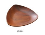 Yanco WD-608 8" Triangular Deep Plate 16 OZ, Melamine, Wood Look Finish - by Celebrate Festival Inc