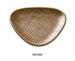 Yanco WD-809 8.75" Triangular Plate, 1" H, Melamine, Bamboo Look Finish - by Celebrate Festival Inc