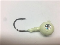 GLOW Gulp matching round head jig. Gulp Jigs, Round Head Jigs, Gulp Jig Heads, Gulp match round head jig. Poured on Mustad "Ultra Point" black nickle hooks. Perfect jigs for gulp 6" mullet or 6" gulp grubs. Berkley Gulp Jig Heads Match Gulp Colors.