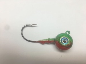 NUKE CHICKEN Gulp matching round head jig. Gulp Jigs, Round Head Jigs, Gulp Jig Heads, Gulp match round head jig. Poured on Mustad "Ultra Point" black nickle hooks. Perfect jigs for gulp 6" mullet or 6" gulp grubs. Berkley Gulp Jig Heads Match Gulp Colors