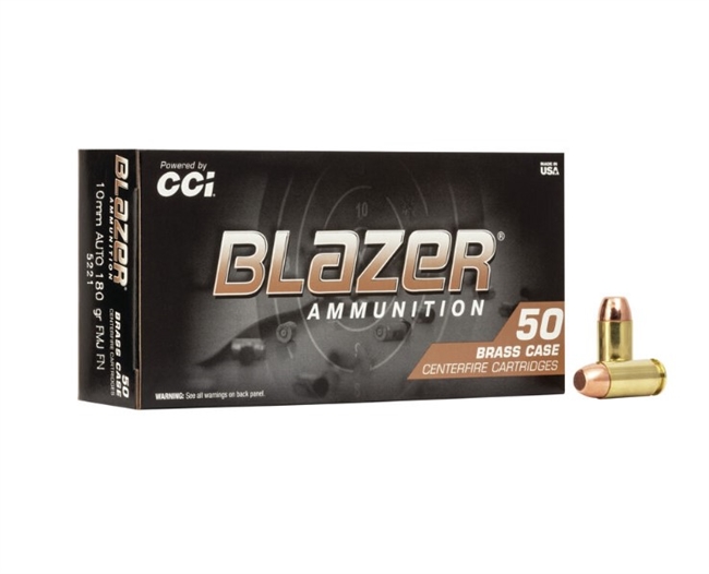 10MM / 180 GR BRASS FMJ / 50 RDS / BLAZER **NO LIMITS**