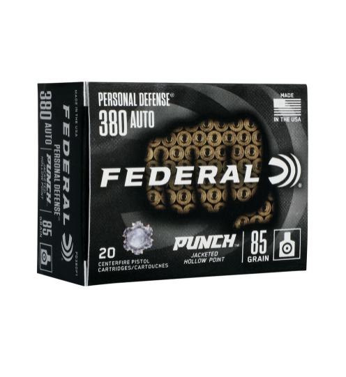.380 AUTO / 85 GR PERSONAL DEFENSE PUNCH JHP / 20 RDS / FEDERAL **NO LIMITS**