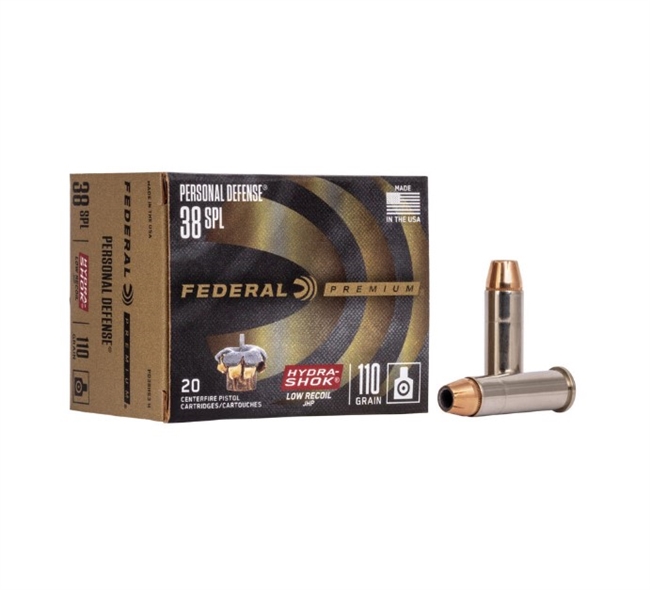 .38 SPECIAL / 110 GR PREMIUM PERSONAL DEFENSE HYDRA-SHOKÂ® LOW RECOIL / 20 RDS / FEDERAL **NO LIMITS**