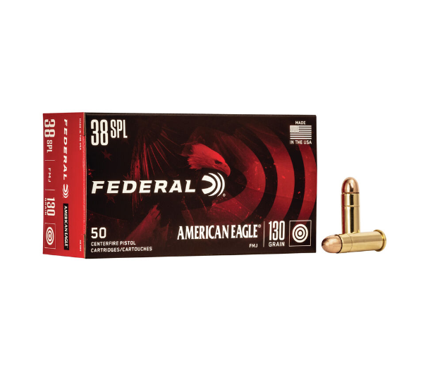 .38 SPECIAL / 130 GR AMERICAN EAGLE FMJ / 50 RDS / FEDERAL **NO LIMITS**