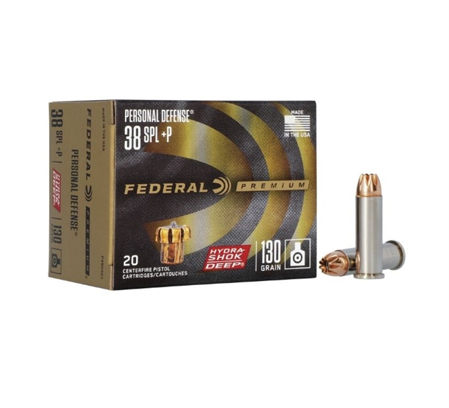 .38 SPECIAL+P / 130 GR PREMIUM PERSONAL DEFENSE HYDRA-SHOKÂ® / 20 RDS / FEDERAL **NO LIMITS**