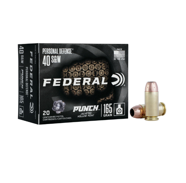 .40 S&W / 165 GR PERSONAL DEFENSE PUNCH JHP / 20 RDS / FEDERAL **NO LIMITS**