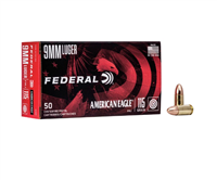 9MM / 124 GR AMERICAN EAGLE FMJ / 50 RDS / FEDERAL **NO LIMITS**