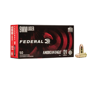 9MM / 124 GR AMERICAN EAGLE FMJ / 50 RDS / FEDERAL **NO LIMITS**