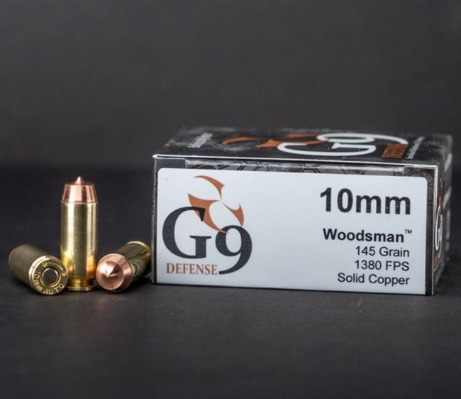 10MM / 145 GR SOLID COPPER WOODSMANÂ® / 20 RDS / G9 DEFENSE **NO LIMITS**