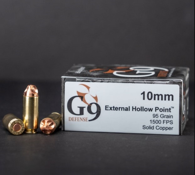 10MM / 95 GR SOLID COPPER EXTERNAL HOLLOW POINT / 20 RDS / G9 DEFENSE **NO LIMITS**