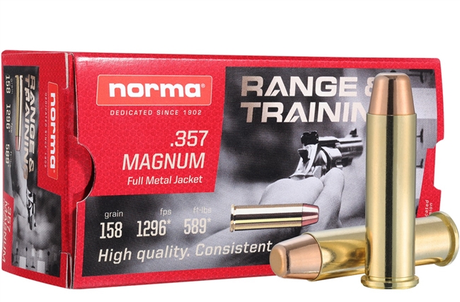 .357 MAG / 158GR FMJ / RANGE & TRAINING / 50 RDS / NORMA