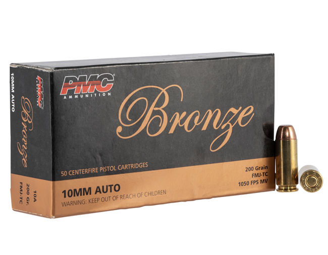 10mm Auto / 200gr / Brass FMJ / PMC / 50 Rds