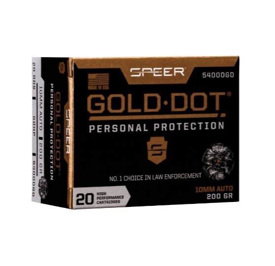 10MM / 200 GR GOLD DOT PERSONAL PROTECTION / 20 RDS / SPEER **NO LIMITS**