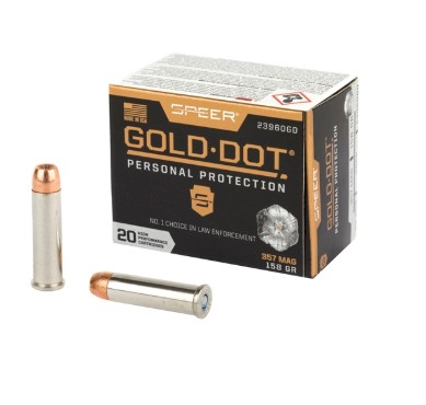 .357 MAG / 158 GR GOLD DOT PERSONAL PROTECTION JHP / 20 RDS / SPEER **NO LIMITS**