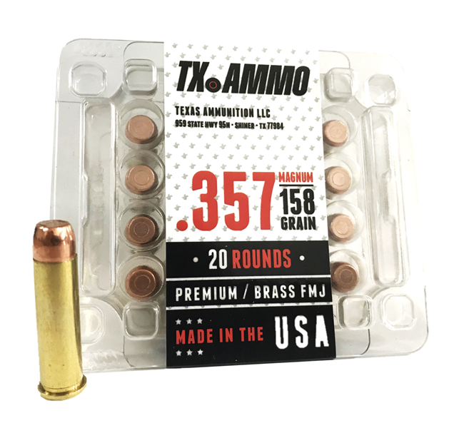 .357 Magnum / 158gr / Brass FMJ / 20 Rds / Weather Resistant Tac-PacÂ® / TEXAS AMMO