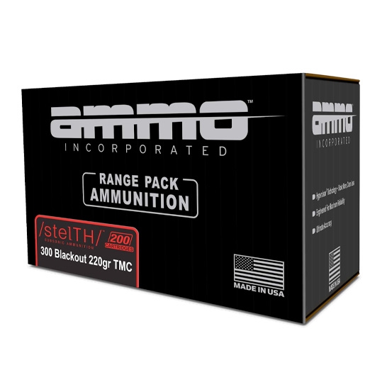 .300 BLACKOUT / 220GR / STELTHâ„¢ SUBSONIC TMC RANGE PACK / 200 RDS / AMMO INC. **NO LIMITS**