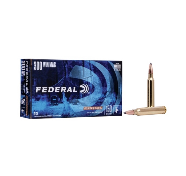 .300 WIN MAG / 150  GR JACKETED SOFT POINT POWER-SHOKÂ®  / 20 RDS / FEDERAL **NO LIMITS**