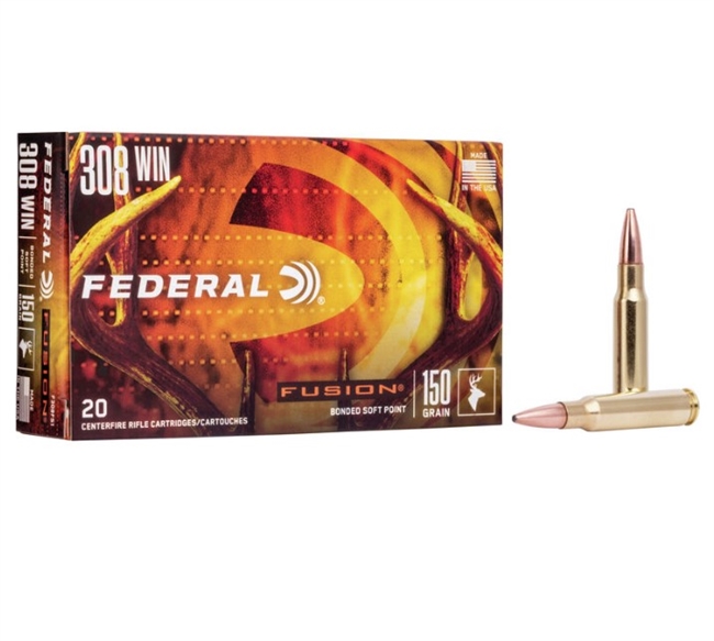 .308 WIN / 150 GR FUSIONÂ® SOFT POINT / 20 RDS / FEDERAL **NO LIMITS**