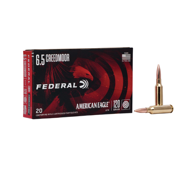 6.5 CREEDMOOR / 120 GR AMERICAN EAGLE OTM / 20 RDS / FEDERAL **NO LIMITS**