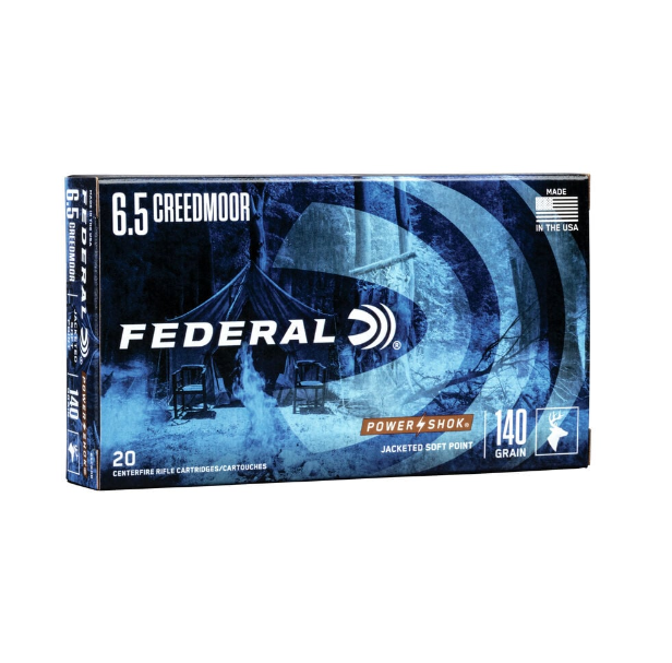 6.5 CREEDMOOR / 140 GR POWER-SHOKÂ® JACKETED SOFT POINT / 20 RDS / FEDERAL **NO LIMITS**