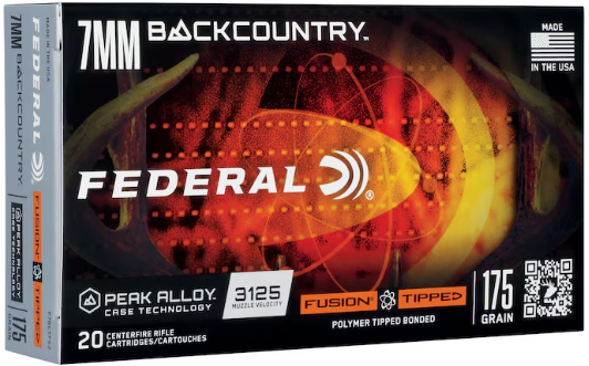 7MM BACKCOUNTRY / 175 GR FEDERAL FUSIONÂ® TIPPED / ALLOY CASING / 20 RDS / FEDERAL **NO LIMITS**