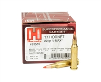 .17 HORNET / 20 GR VMAX SUPERFORMANCEÂ® VARMINT 83005 / 25 RDS / HORNADYÂ® **NO LIMITS**