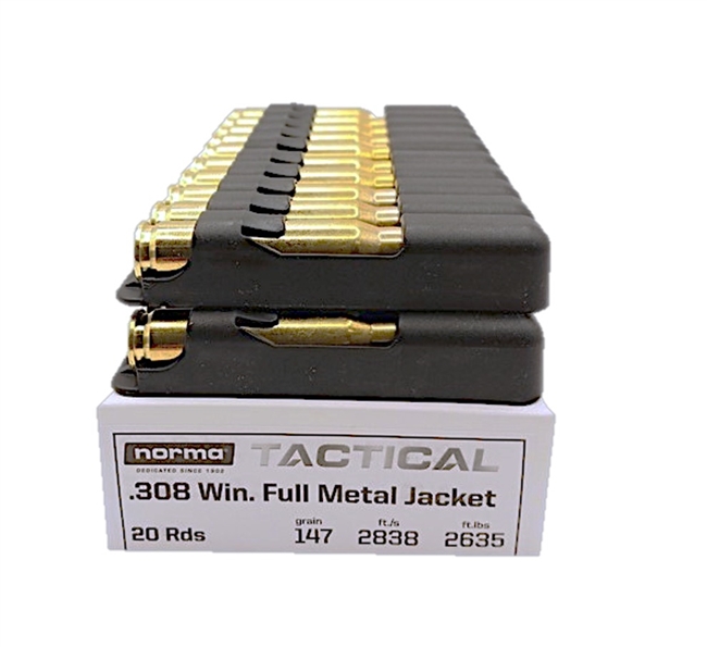 .308 WIN / 147 GR NORMA TACTICAL / 20 RDS / NORMA **NO LIMITS**