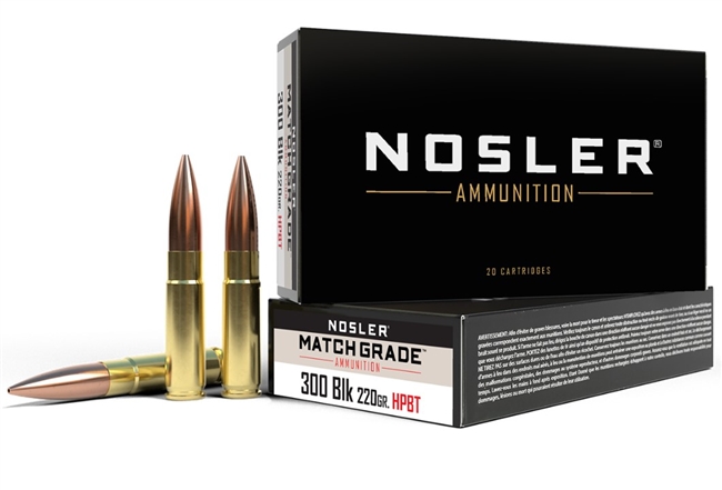 .300 AAC Blackout / 220gr HPBT Match Subsonic / 20 Rds / Nosler