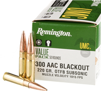 .300 AAC Blackout / 220gr OTFB Subsonic / 50 Rds / UMC / Remington