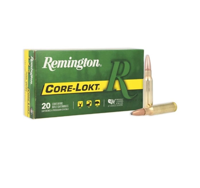 .308 WIN / 180 GR CORE-LOKTÂ® POINTED SOFT POINT / 20 RDS / REMINGTON **NO LIMITS**