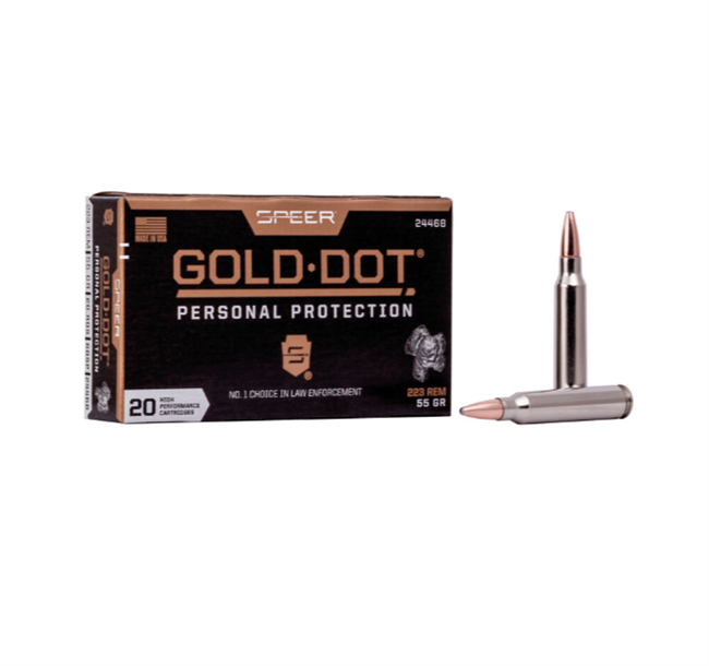 .223 REM / 55 GR GOLD DOT PERSONAL PROTECTION / 20 RDS / SPEER **NO LIMITS**