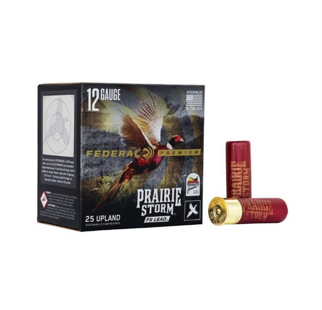 12 GAUGE / 3 IN. PREMIUM PRAIRIE STORM UPLAND / 5 SHOT / 1.25 OZ / 25 RDS / FEDERAL **NO LIMITS**