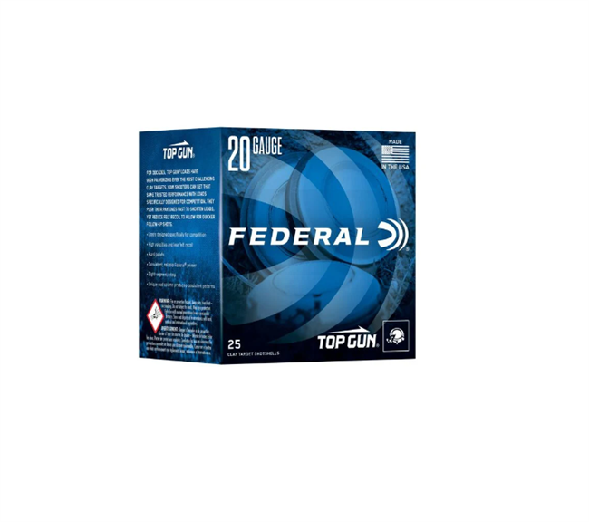 20 GAUGE / 2.75 IN. TOP GUN / 7.5 SHOT / .875 OZ / 25 RDS / FEDERAL **NO LIMITS**