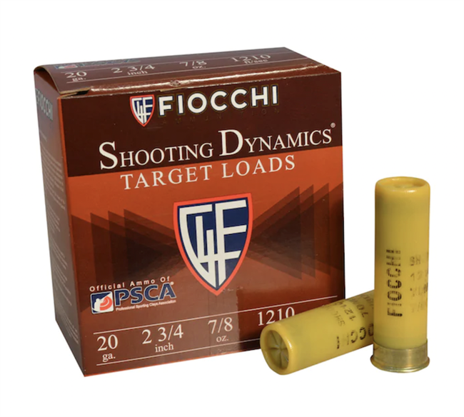 20 Gauge / 2.75 in. / 7.5 shot / 0.875 oz / Shooting Dynamics / 25 Rds / Fiocchi
