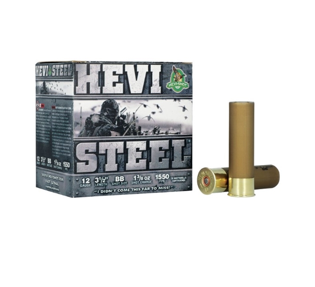 12 GAUGE / 3.5 IN. HEVI-STEEL / BB / 1.375 OZ / 25 RDS / HEVI-SHOT **NO LIMITS**