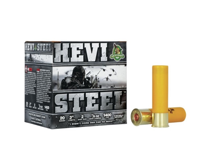 20 GAUGE / 3 IN. HEVI-STEEL / 2 SHOT / .875 OZ / 25 RDS / HEVI-SHOT **NO LIMITS**