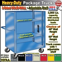 99FAA * Heavy-Duty Adjustable shelf Bulk Package Trucks