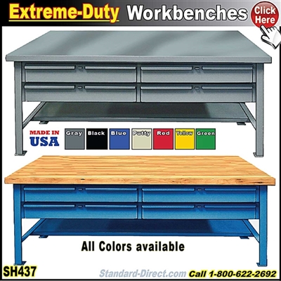 SH437 * Extreme-Duty 4-DRAWER Workbenchs