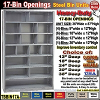 TBBIN17A * 17-BIN Steel Shelving Bin Unit