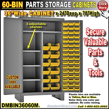 36 Assembled Mobile Bin Storage Cabinet with Doors and 36 3 Bins - 8 –  Steven's I.D.SYSTEMS®