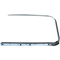 Outer Door Window Scraper w/ Aluminum Trim - Left / driver side | Type-1 '53-'64
