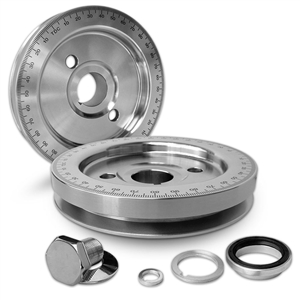 1932 6 3/4" Equalizer Crankshaft Pulley w/ Sand Seal Kit (Silver Zinc Finish)