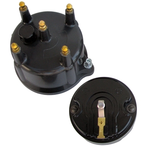 2087 Pertronix Billet Distributor Replacement Parts - Black Cap & Rotor