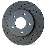 Black Cross-Drilled & Slotted Rotor