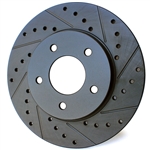 Black Cross-Drilled & Slotted Rotor