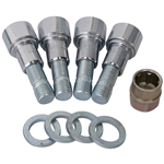 4247 GORILLA Wheel Locks (1/2" x 20 Chrome Lock with 14mm to 1/2" adapter studs and washers)