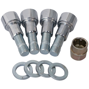 4247 GORILLA Wheel Locks (1/2" x 20 Chrome Lock with 14mm to 1/2" adapter studs and washers)